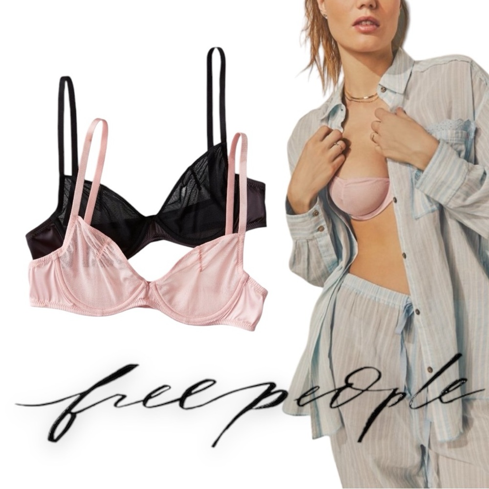 🔥LAST CHANCE🔥Free People Balconette Bra 🩰 Heart Throb Pink Rose NWT